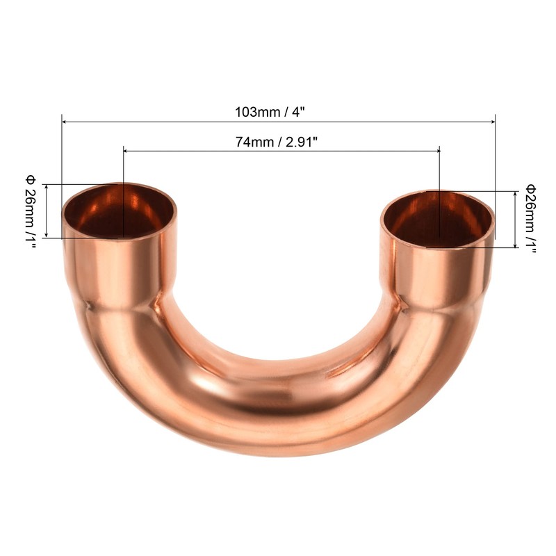 MECCANIXITY 180 Degree Return Bend Copper Fitting Welded Elbow Connection,