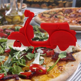 Monsterzeug Pizza Cutter Scooter, Red Pizza Roller, Original Pizza Cutter as Roller, Kitchen Gadget, Funny Kitchen Aid, Pizza Gift