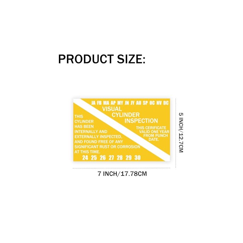 Generic Scuba Tank Visual Inspection Sticker 5×7 Inch Scuba Visual