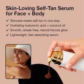Fake Bake Flawless Coconut Sunless Tanning Serum with Hyaluronic Acid Lightweight Illuminating Face & Body Gradual Self Tanner - Hydrating & Rejuvenating Skin Care for Women & Men - 5 oz
