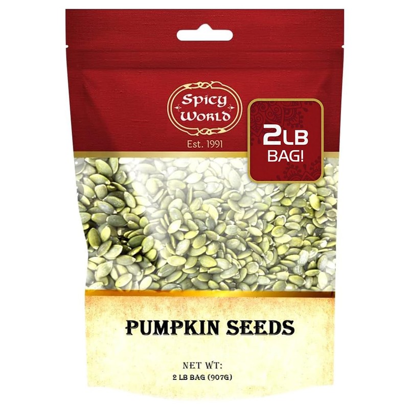 Raw Pumpkin Seeds 2 LB Bag - Shelled, AAA Grade,