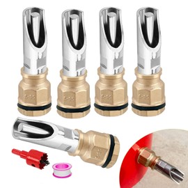 5 Pcs Automatic Pig Waterer Nipples Kit Auto Pig Watering System Stainless Steel Pig Nipple Drinkers Feeder with Brass Water Tank Connector for Hog Pig Goats Swine Piglets Drinking