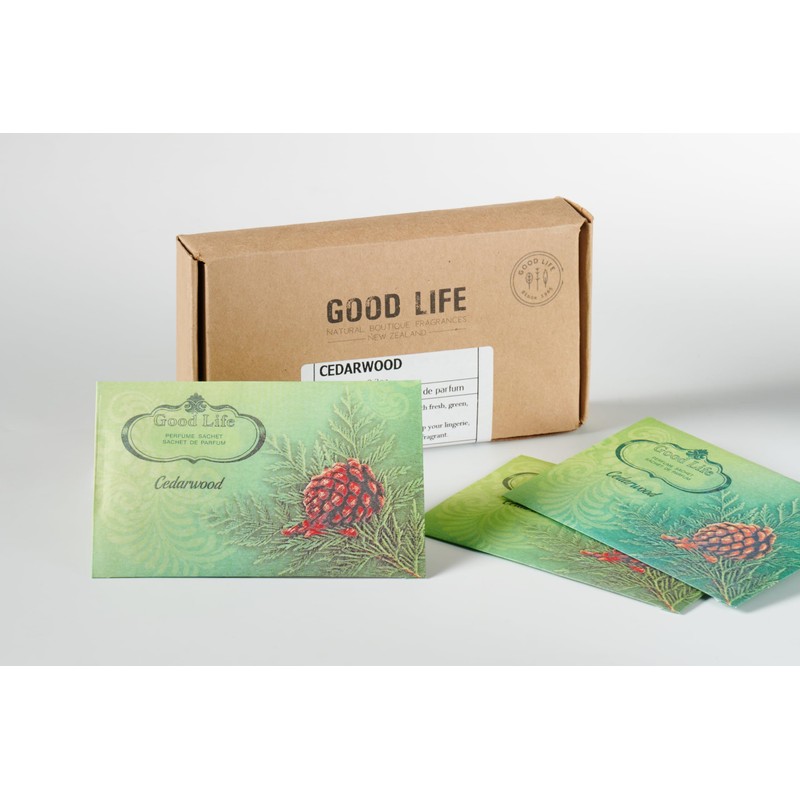 Good Life Cedarwood Scented Sachets | Designed in New Zealand