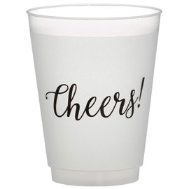 Santa Barbara Design Studio Santa Barbara Design Studio Wedding Party Cups 8-Count Reusable BPA-Free Plastic Frost Cups, 16-Ounce, Cheers