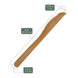 BambooMN Premium Solid Bamboo Dinner Knife 8" - All Natural Reusable Dinnerware - 10 pcs