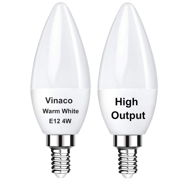 Vinaco E12 LED Bulb, 2 Pack E12 Candelabra Bulb 40