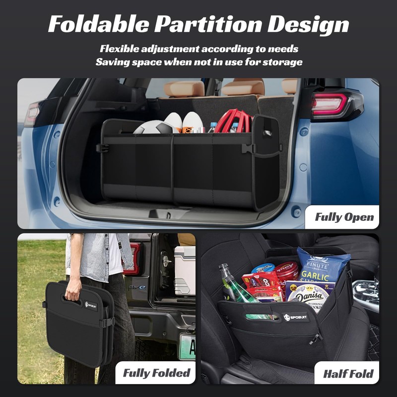 Sposuit Trunk Organizer for Car - 70L Collapsible Car Storage