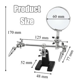 Sctmda Third Hand Soldering with Magnifying Glass Third Hand Magnifier with Clamps Hands Soldering Aid Soldering Holder Soldering Aid Clamp Third Hand Soldering Repair Tool for Crafts Model Making