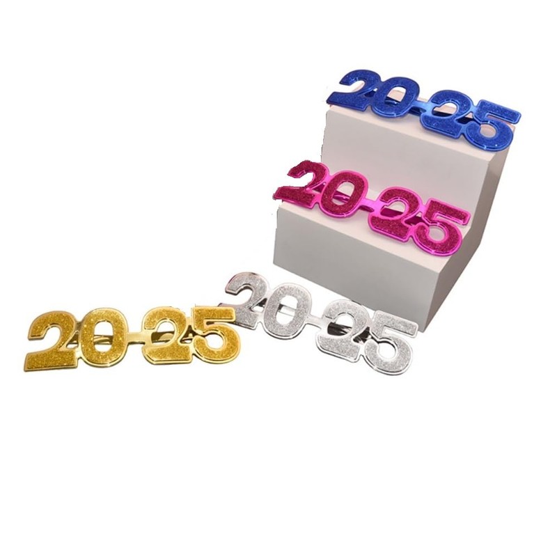 [Qicarkey] Number 2025 Glasses 1 Pair Happy New Year Glasses
