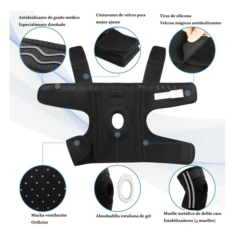 Rodillera Deportiva Gel Y Estabilizadores Meniscos Ligament