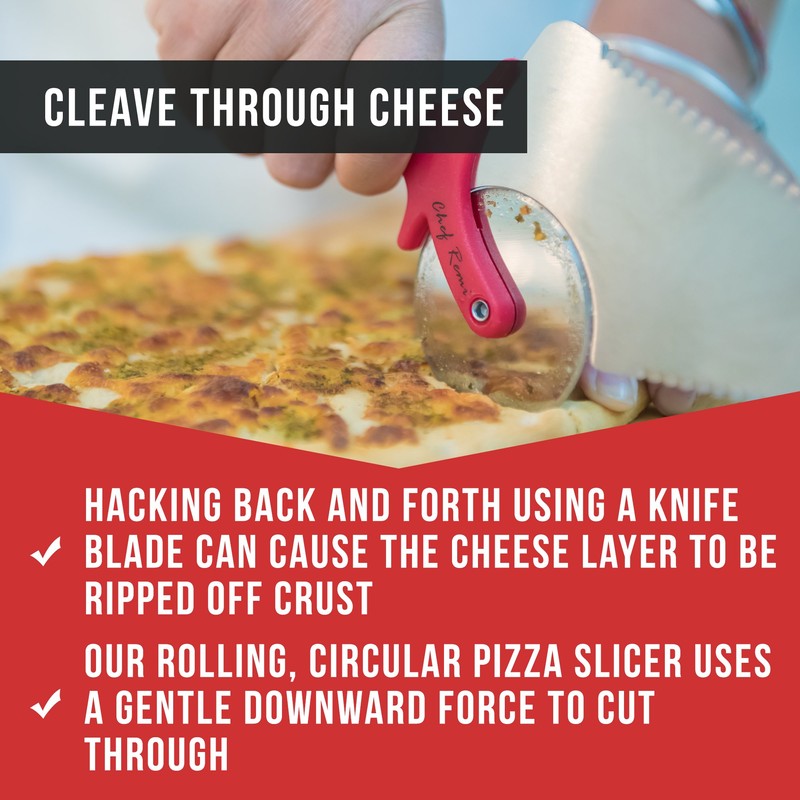 Chef Remi Pizza Cutter | Stainless Steel Pizza Wheel -Serrated