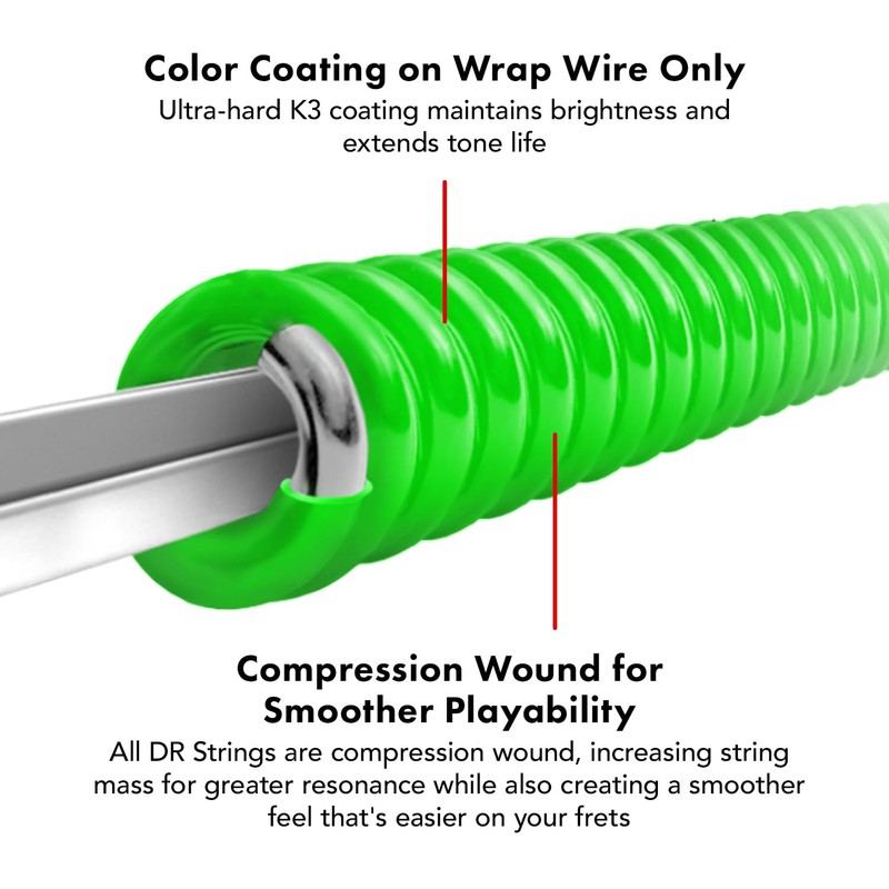 DR Strings HI-DEF NEON - Multi-Color Silver Plated/Nickel Plated Electric