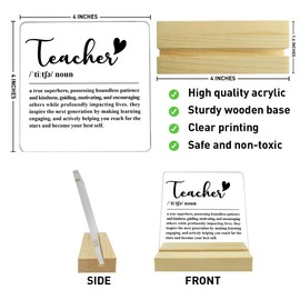 Thank You Appreciation Gifts for Teacher, Teacher Graduation Birthday Christmas Gifts, Teacher's Day Week Gifts, Teacher Back To School Gifts, Best Teacher Ever, Acrylic Desk Decor Sign, Teacher