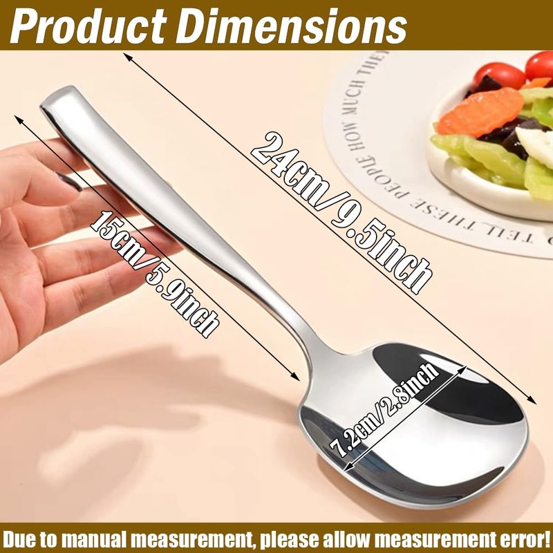 Txhlyx X-Large Buffet Serving Spoon,Square head Spoon,316L Stainless Steel Heavy