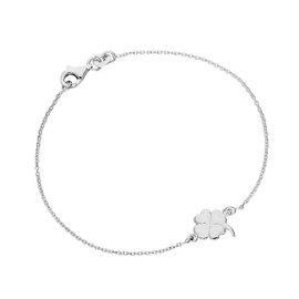 jewellerybox Sterling Silver Four Leaf Clover 7 Inch Bracelet
