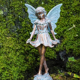BRECK'S Dancing Fairy Statue - Add This Fun Loving Sprite and Bring Your Garden to Life!