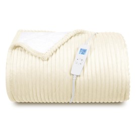 Electric Blanket Heated 84 * 90, Heated Blanket Soft Flannel Heating Queen Size Machine Washable ETL&FCC Certification (Beige, 84 * 90)