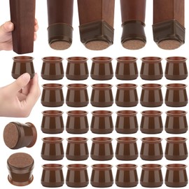 Chair Leg Protector for Hardwood Floors, 32 Pcs Silicone Chair Leg Caps, Felt Furniture Pads for Protecting Wood Floors from Scratches and Noise, Smooth Moving for Chair Seats