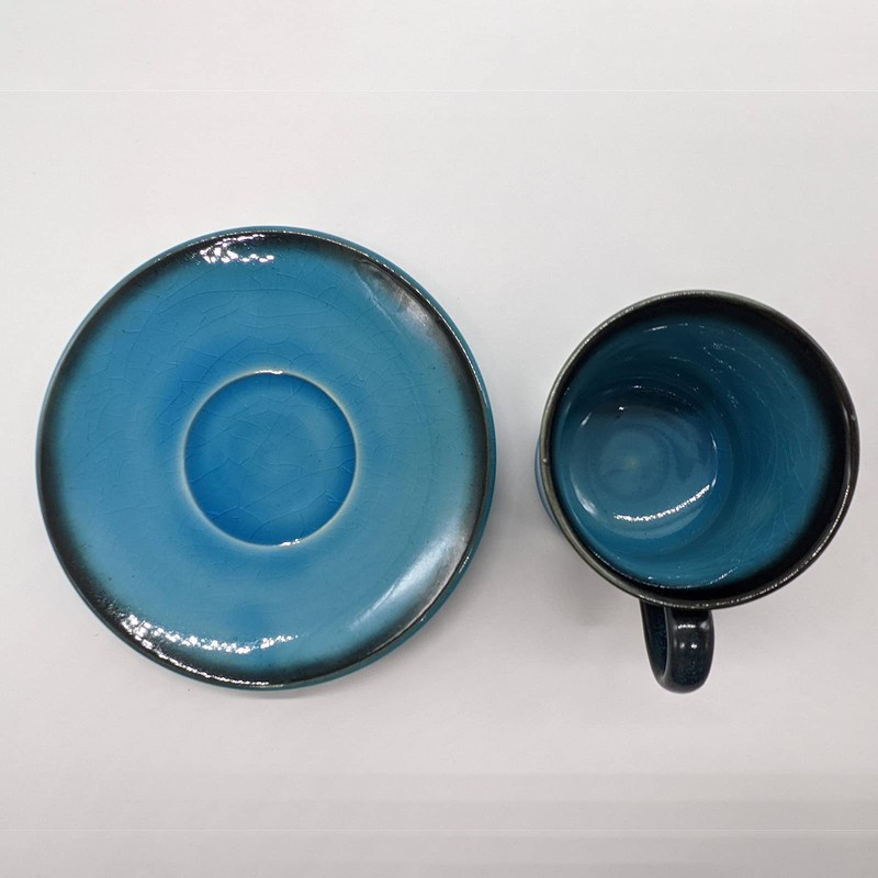 Utsuwa Roan Mino Ware Higashiyama Kiln "Turkish Blue" Coffee Cup