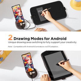 UGEE Upgrade M908 10x6.25Drawing Tablet,Graphics Tablet with 8 Hot Keys & Scroll Wheel,Battery Free Stylus of 16K Levels Pressure Sensitivity Drawing Pad Compatible with Windows/Mac/Android Art Tablet