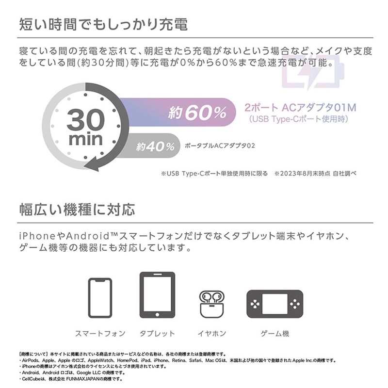 2-Port AC Adapter 01M/Cable Included