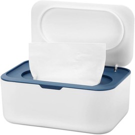Wipes dispenser baby wipe holder with lids, keeps wipes fresh, refillable wipes container with sealing design, bathroom tissues wipes case box, Blue organizer cover lightweight pouch Smooth Switch - Color: Blue