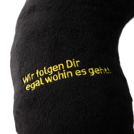 Borussia Dortmund Unisex BVB nakkepude Neck Pillow, Black/Yellow, 34 x 31.5 cm EU