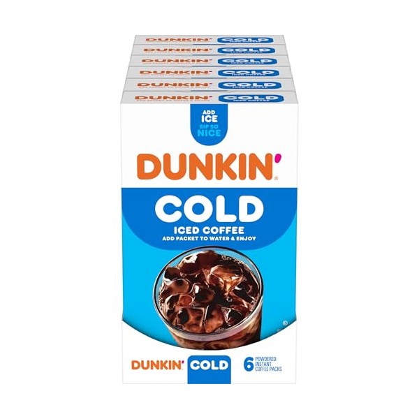 Dunkin' Dunkin' Cold Powdered Single Serve Instant Coffee Packs, 6
