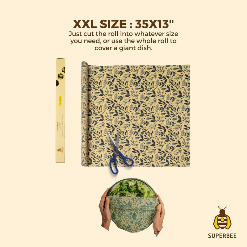 SuperBee Beeswax Wraps Roll Handmade Beeswax Wraps | Reusable Food