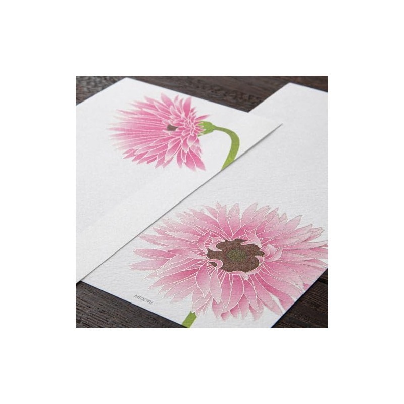 Midori 89584006 Single Pencil Notebook, Spring Letter, Silk Gerbera Pattern