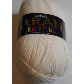 Woolcraft Aran Knitting Yarn 400g With Wool 7131 Cream