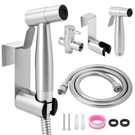 QWORK® Hand Bidet Shower Set for Toilet, Bidet Hand Shower Set Made of Stainless Steel SUS304 with Leak-Proof Design, G1/2 Inch