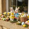 Easter Decorations Outdoor with Solar Lights, 8'' Lighted Easter Bunny