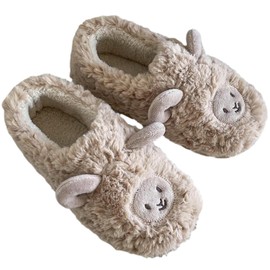 Kokomari Y-01 Warm Fluffy Slippers, Warm Room Shoes, Non-slip, Indoor Shoes, Unisex, Winter Shoes, Women's, Men's, Fluffy, beige