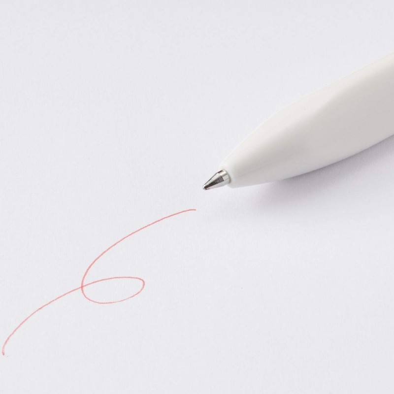 MUJI 02553029 Triangular Ballpoint Pen, White, Ink Black/Blue/Red, Lead Diameter