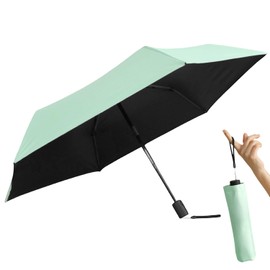 mybrella-safety- [Easy Opening and Closing x Compact] Parasol Lightweight Folding Umbrella, For Rain or Shine, UV Protection, Light Blocking, One Touch, 7.8 oz (220 g), mint green