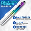 KING OF FLASH 3-in-1 Stylus Pen With Light, Capacitive Aluminium