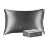 BEDELITE Satin Pillowcase with Zipper 4 Pack, Dark Grey Pillow