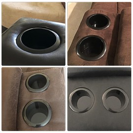 DOITOOL 4Pcs Plastic Cup Holder Inserts for Car Replacement Drop in Cup Holders for Boat, Truck, Car, Sofa, Recliner, Poker Table (Black, 11x11x7cm)