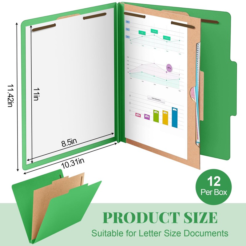 Skyygemm 12 Pack Classification File Folders Bulk with Divider and
