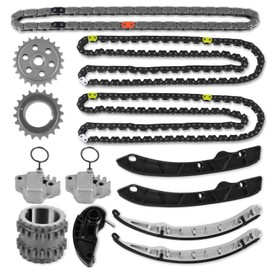 Timing Chain Kit Compatible with Land Rover LR4 Range Rover Sport, 2010-2015 5.0L V8, 2010-2013 3.0L V6, Replaces OEM LR032048 LR034171, Includes Guides Tensioners Balance Shaft Gear