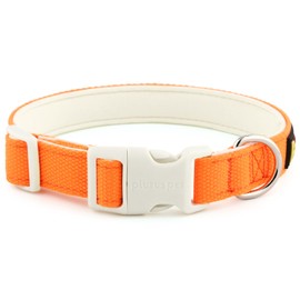 Plutus Pet Cotton Dog Collar, Heavy Duty Collar with Soft Padding, Adjustable and Comfortable for Small Medium and Large Dogs, Orange, M