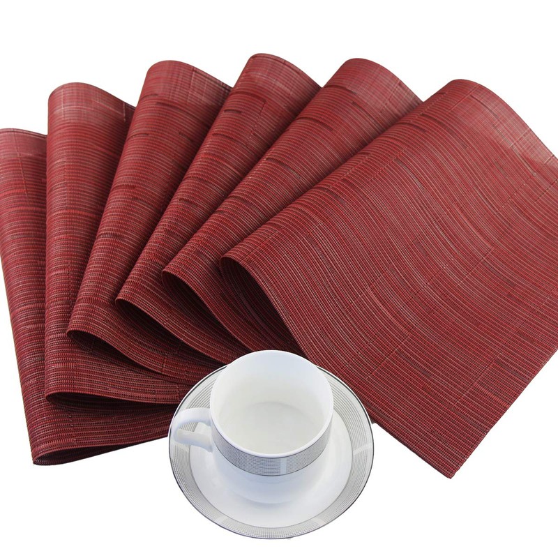BECHEN Plastic Placemats and Coasters, Non Slip Washable Placemats for
