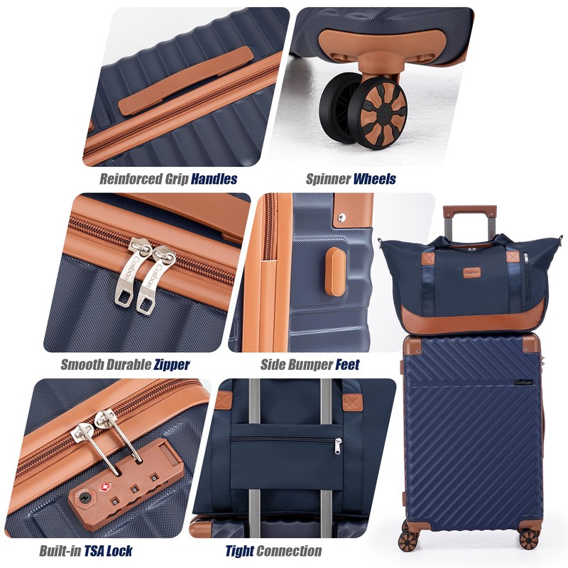 Cosbarn Luggage Sets 5 Piece with TSA Lock Spinner Wheels,