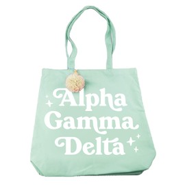 Sorority Shop Alpha Gamma Delta Retro Pom Pom Tote Bag