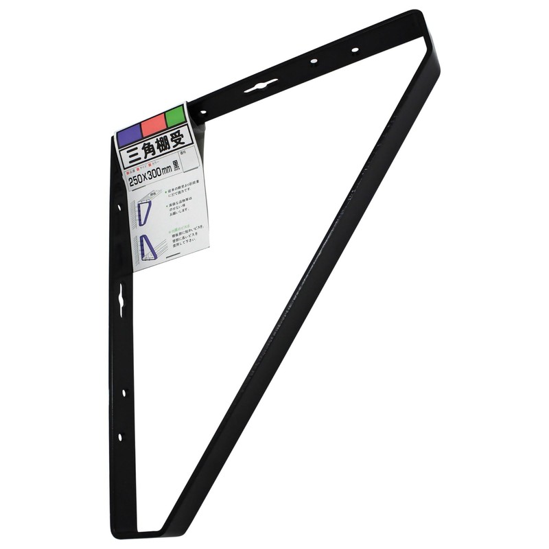 Wake Sangyo Triangular Shelf Bracket, Black, 9.8 x 11.8 inches
