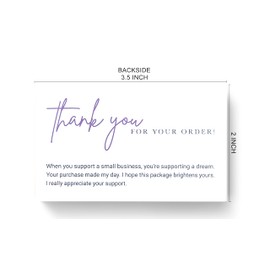 RXBC2011 Thank you for your order cards Your order made my day Package Insert for online business Pack of 100 Purple
