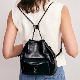 Black Leather Shoulder Purse For Women: Crossbody Bags Small Backpack - Fashionable Hobo Purse with Adjustable Strap, Ideal for Shopping and Outings