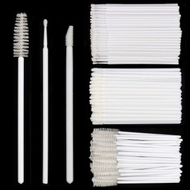 Juego de 300 brochas de maquillaje desechables para máscara de pestañas, aplicador de pintalabios (blanco)