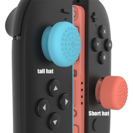 Vroxdrez Joystick Kappen kompatibel mit für Switch 2 Joy‑Con – 6er Set Silikon Thumb Grip Caps Schutz Cover, Weich & Rutschfest, Schwarz/Rot/Rosa – Ergonomische Kontrolle & Langlebig (B)